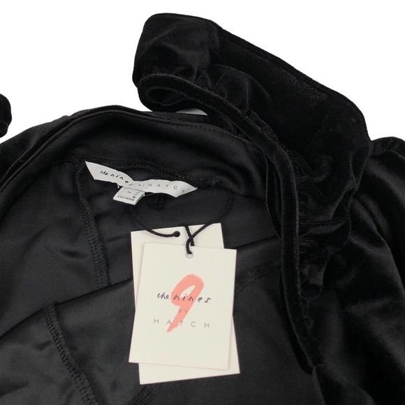 NEW The Nines by Hatch Maternity Jumpsuit Romper Black Velvet Velour Womens M - Picture 7 of 8